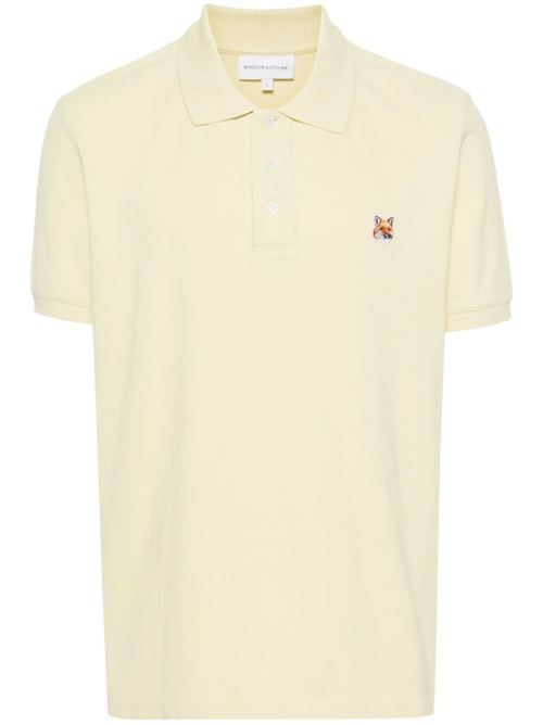 Light yellow cotton piqué weave polo Maison Kitsuné | LM00208KJ7002P712